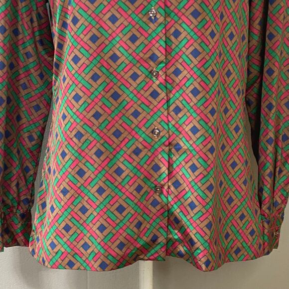 Vintage Adelaar Geometric Print Button-Up Shirt Size 14 USA - Picture 5 of 11